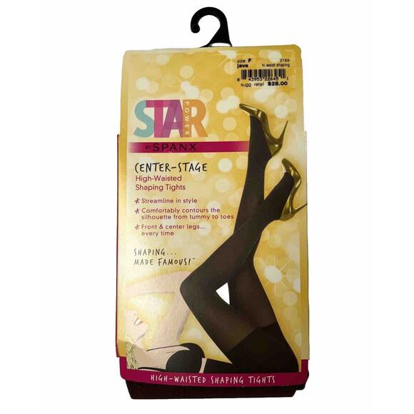 Star Power Spanx Shaping Tights Center Stage Size F Java Brown Hi Waist - Picture 1 of 8